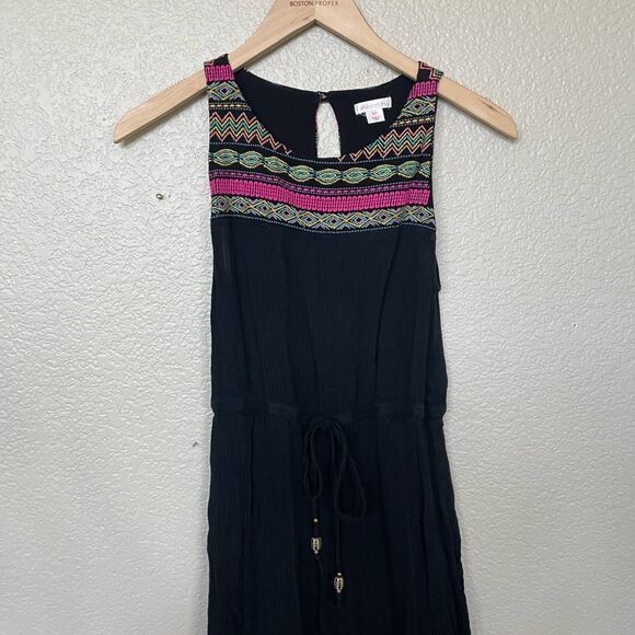 Xhilaration Black Embroidered Summer Boho Maxi Dress S - Picture 2 of 4
